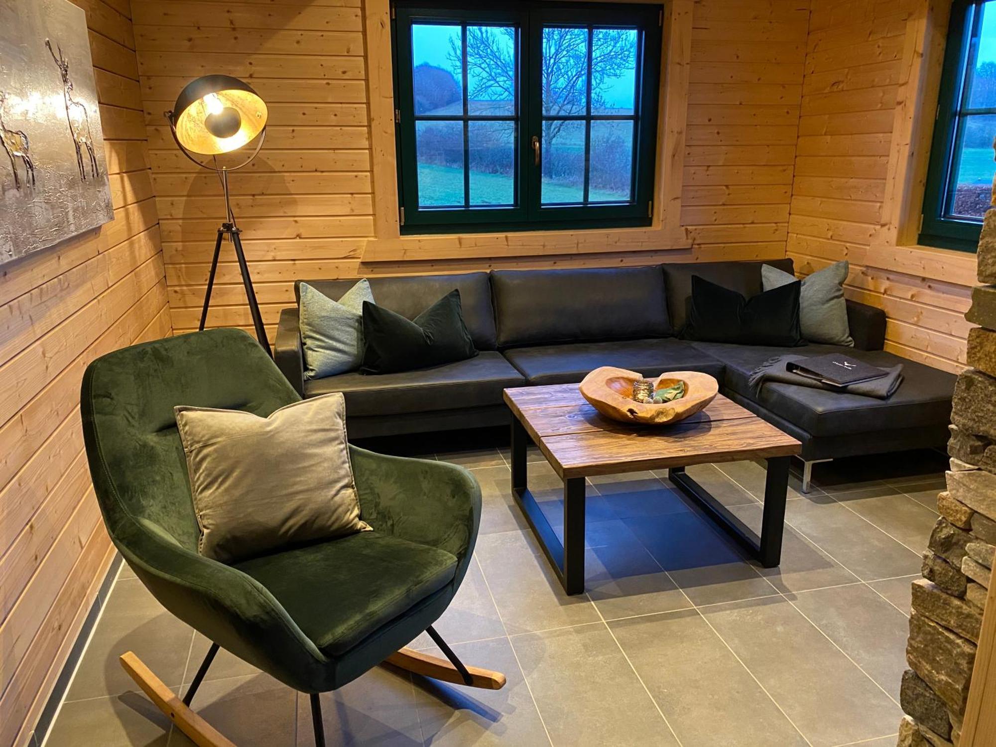 Holzhaus Onkel Fritz Mit Sauna Und Whirlwanne Esch  Exteriér fotografie